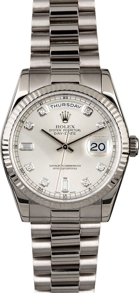 rolex presidential silver